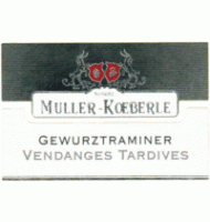 tiquette de Muller Koeberl - Gewurztraminer - Vendanges tardives