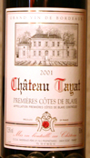 tiquette de Chteau Tayat - Cuve classique 