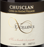 tiquette de Les Vignerons de Laudun Chusclan - Excellence - Rouge