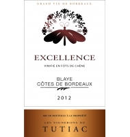 tiquette de Les Vignerons de Tutiac - Excellence - Blanc