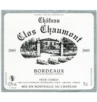 tiquette de Chteau Clos Chaumont - Bordeaux Blanc 