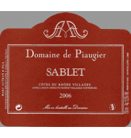 tiquette de Domaine Piaugier - Sablet - Rouge 