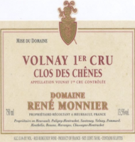 tiquette de Domaine  Ren Monnier - Clos des Chnes 