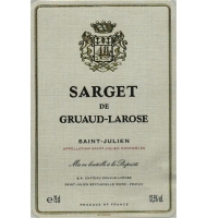 tiquette de Sarget de Gruaud-Larose