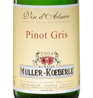 Étiquette de Muller Koeberlé - Pinot gris - Tradition