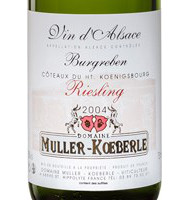 Étiquette de Muller Koeberlé - Riesling - Burgreben