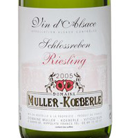 Étiquette de Muller Koeberlé - Riesling - Schlossreben