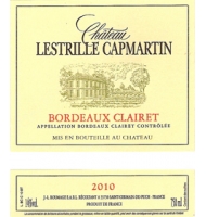 Étiquette de Château Lestrille Capmartin - Bordeaux Clairet 