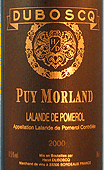 Étiquette de Puy Morland