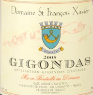 Étiquette de Domaine Saint François Xavier - Gigondas Sélection boisée 