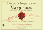 Étiquette de Domaine Saint François Xavier - Vacqueyras 