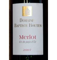 Étiquette de Domaine Baptiste Boutes - Merlot 