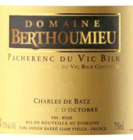 tiquette de Domaine Berthoumieu - Charles de Batz - Vendanges d