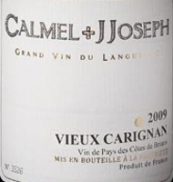 Étiquette de Calmel + JJoseph - Vieux Carignan