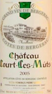 tiquette de Chteau Courts Les Mts - Ctes de Bergerac moelleux 