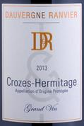 Étiquette de Dauvergne Ranvier - Crozes Hermitage  - Vin Rare