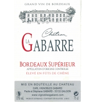 Étiquette de Château la Gabarre - Rouge - Fut de Chêne 