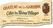 tiquette de Chteau de la Gardine - Ctes du Rhne villages Rasteau 