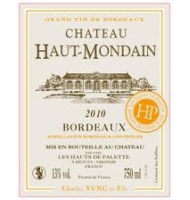 Étiquette de Château Haut-Mondain - Bordeaux 