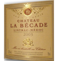 Étiquette de Château La Bécade 
