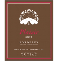 Étiquette de Les Vignerons de Tutiac - Plaisir - Rouge