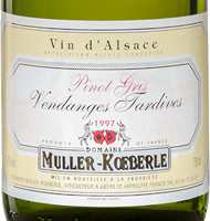 Étiquette de Muller Koeberlé - Pinot gris - Vendanges tardives