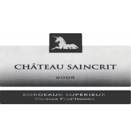 Étiquette de Château Saincrit - Licorne argent 