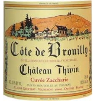 tiquette de Chteau Thivin - Cuve Zaccharie 
