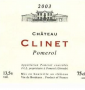 Étiquette de Château Clinet 