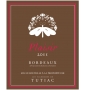 Étiquette de Les Vignerons de Tutiac - Plaisir - Rouge