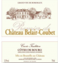 Étiquette de Château Belair Coubet 