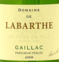 Étiquette de Domaine de Labarthe - Fraîcheur perlée 